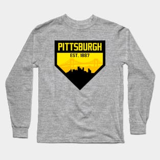 Pittsburgh Home Plate Skyline Long Sleeve T-Shirt